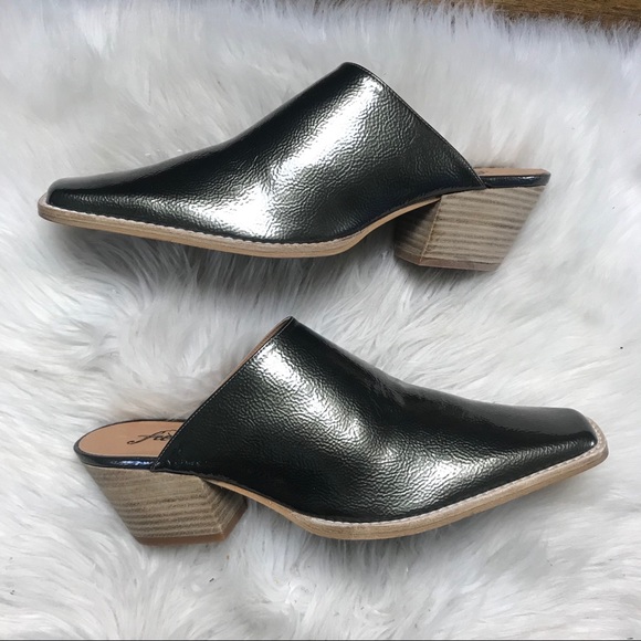 Free People Shoes - Free People Metallic Square Toe Mules
